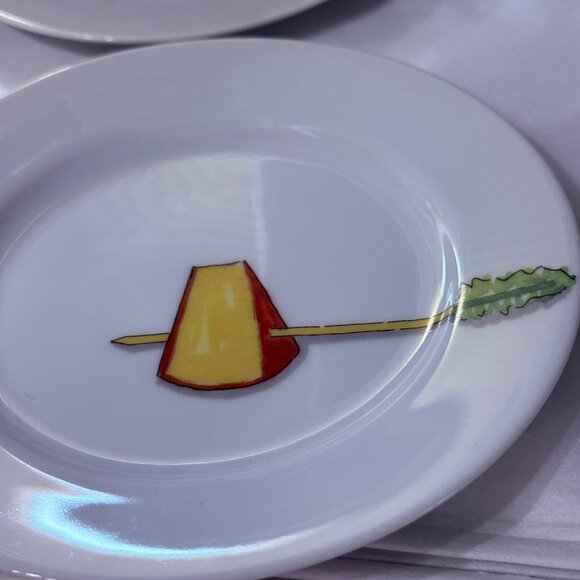 Nancy Green for Crate & Barrel Tidbits Appetizer Plates set of 6 6.5 inch snacks - Picture 2 of 9